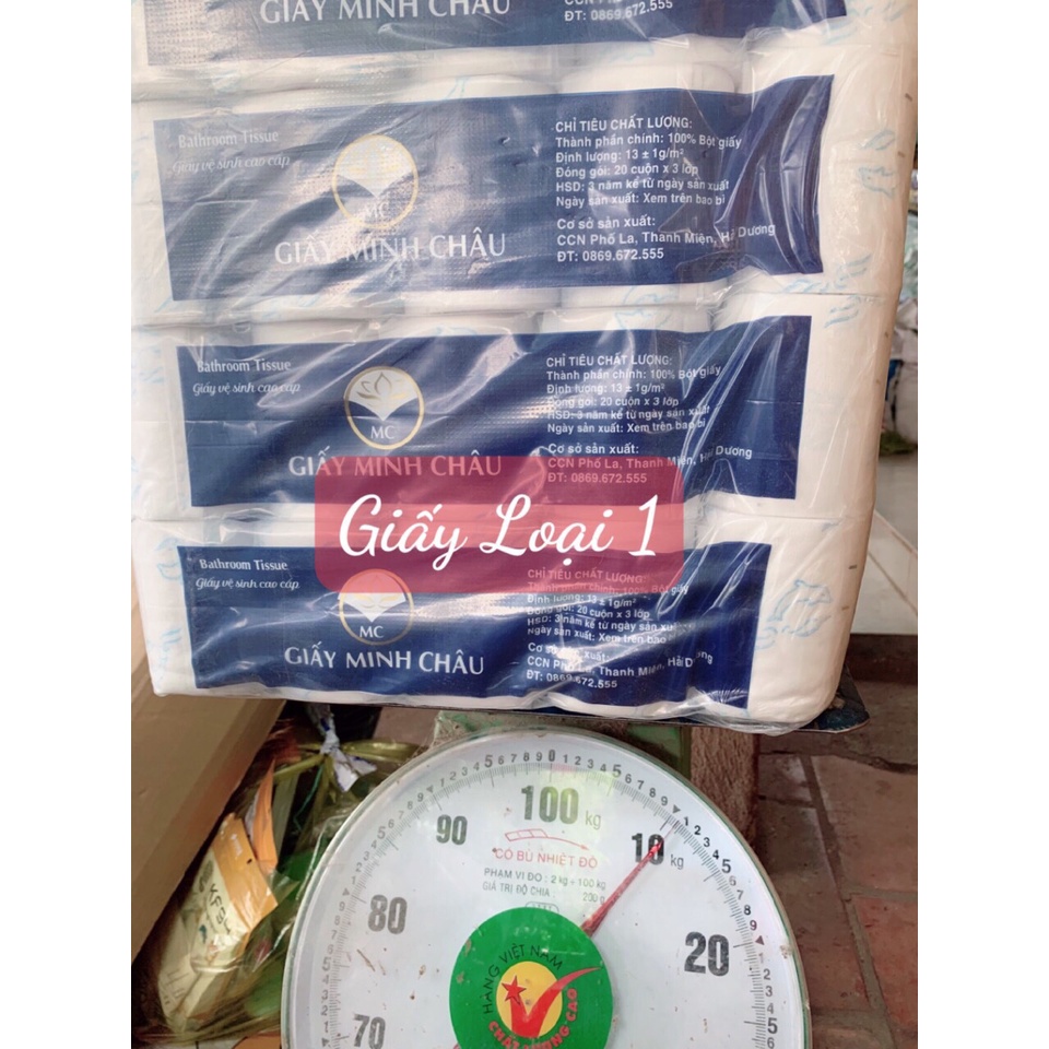 GIẤY VỆ SINH MINH CHÂU LOẠI 1, GIẤY ĐẸP KHÔNG BỤI
