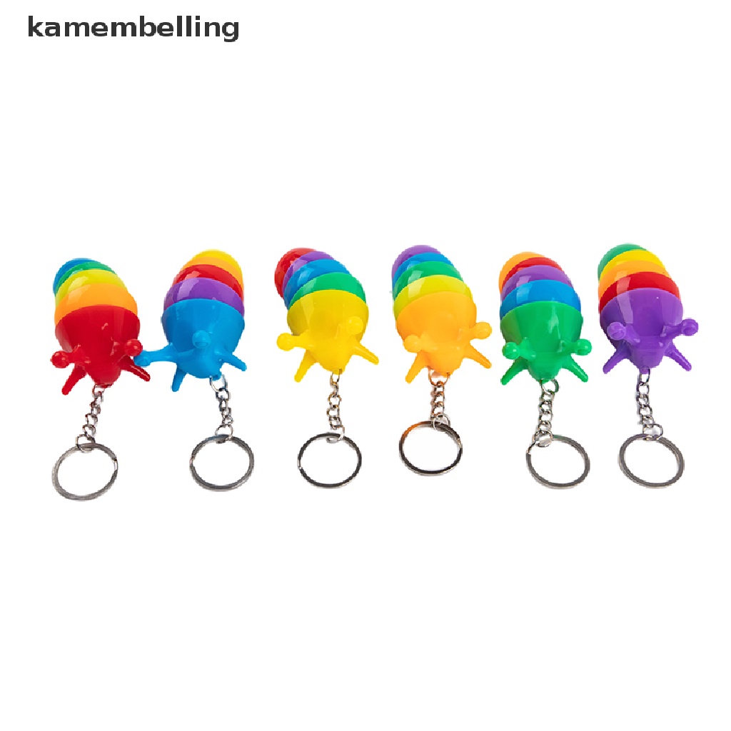 Móc Khóa Hình Con Sâu Nhiều Màu Sắc Vui Nhộn Giảm Căng Thẳng