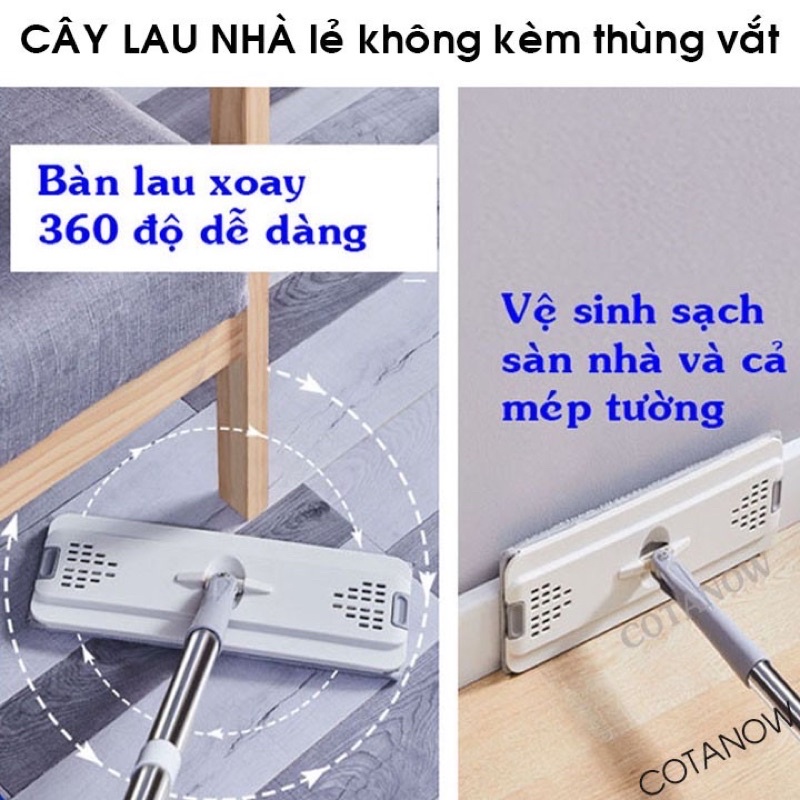 Cây lau nhà lẻ không kèm thùng vắt , cây lau nhà thay thế tiện lợi