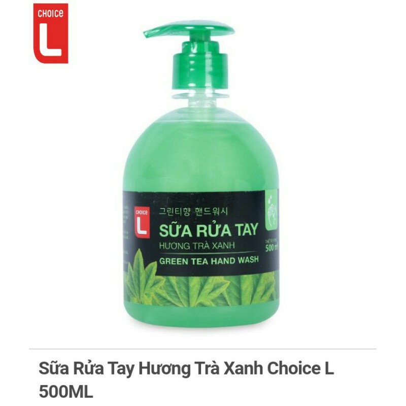 sữa rửa tay 500ml hướng trà xanh/ chanh/Lavender Choice L