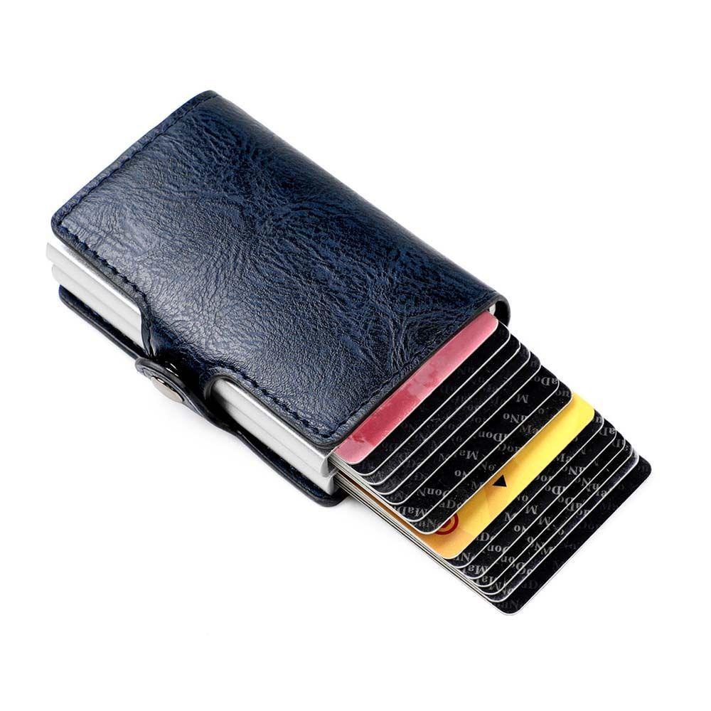 Ví Da Đựng Tiền Xu Đa Năng Có Lỗ Khóa RFID Bằng Hợp Kim Nhôm Phong Cách Vintage