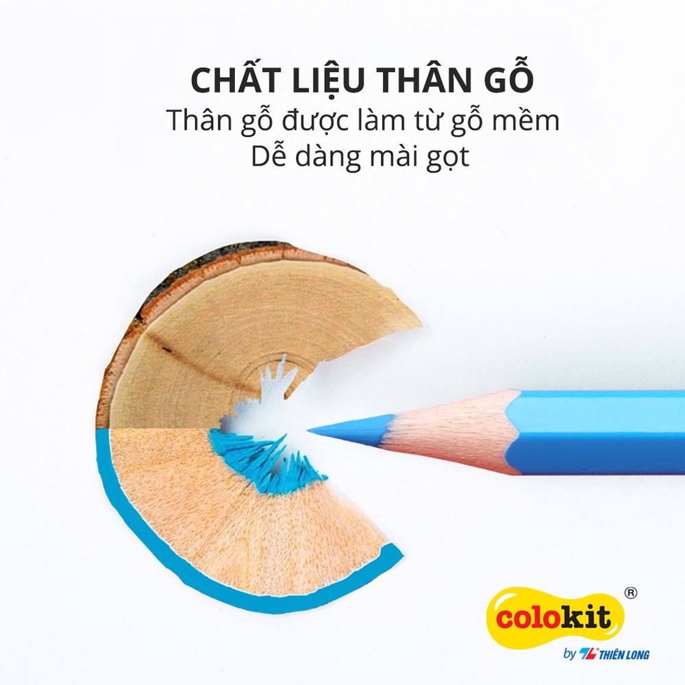 Bút chì màu chuyên nghiệp dạng lon 24 màu Thiên Long Colokit - Tiêu chuẩn châu Âu