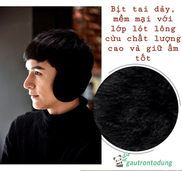 [Mã FAWINTER hoàn 15% xu đơn 99K] Bịt tai lót lông cừu giữ ấm mùa đông, Chụp tai chống lạnh đi xe máy cho nam và nữ | BigBuy360 - bigbuy360.vn