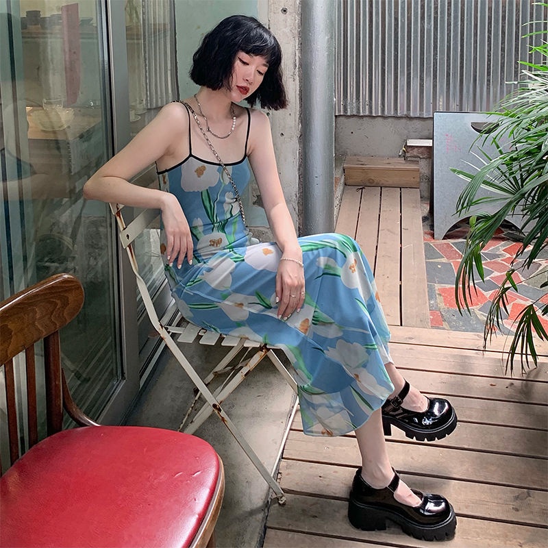 Đầm Hai Dây Vải Lưới Xinh Xắn Lãng Mạn Dành Cho Bạn Nữ