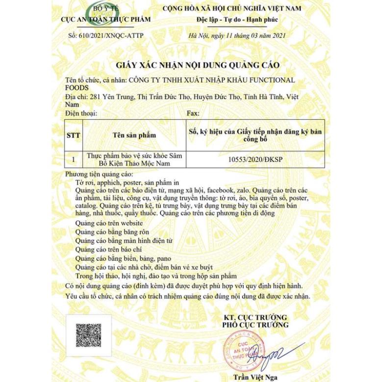 Sâm Bổ Kiện Thảo Mộc Nam - Hỗ trợ ăn ngon và tăng cường sức khỏe, nâng cao sức đề kháng (40 viên)
