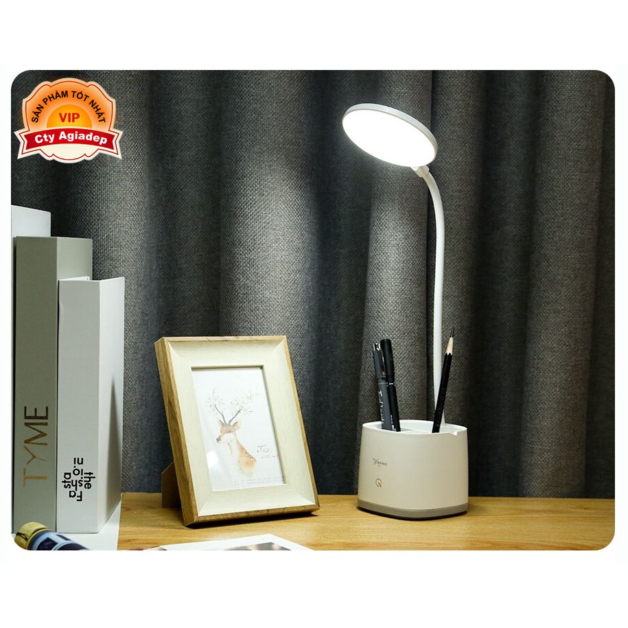 Đèn học để bàn kiêm hộp đựng bút, kê điện thoại, pin sạc không dây siêu xịn YAGE Agiadep.com