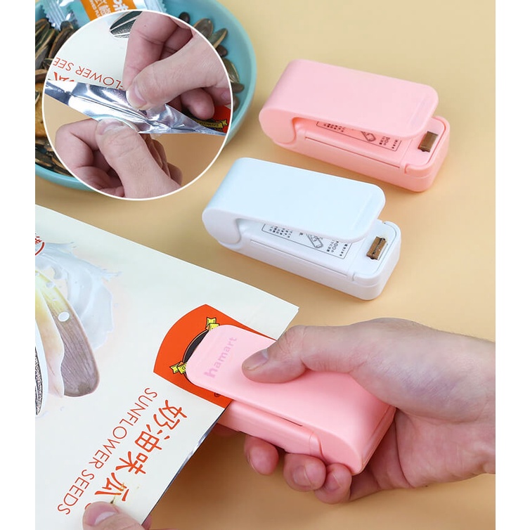 Máy Hàn Miệng Túi Mini Cầm Tay Ép Nhiệt Túi Bảo Quản Thực Phẩm Tiện Lợi Tặng Pin 2A