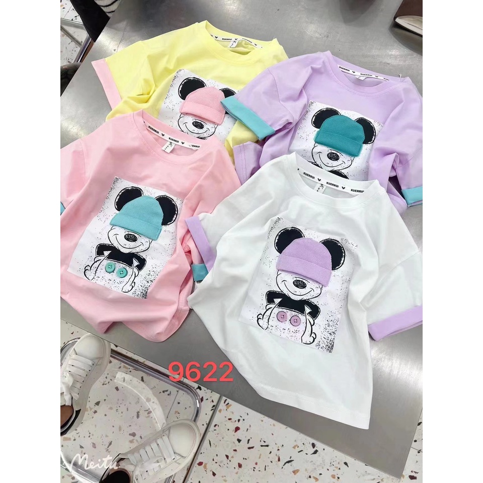 ÁO THUN BÉ GÁI IN HÌNH DỄ THƯƠNG