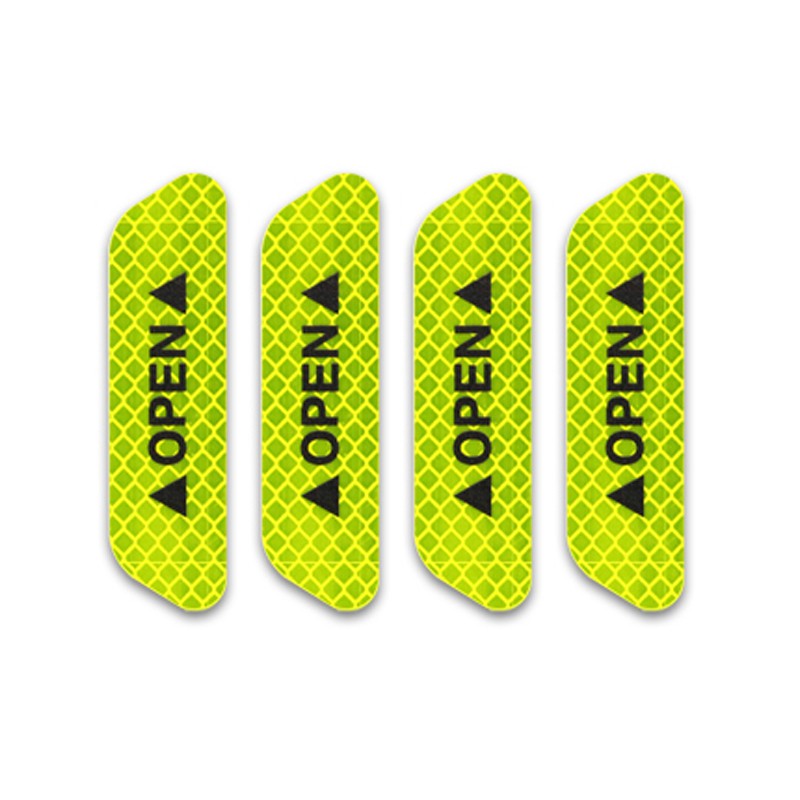 Set 4 Miếng Dán Phản Quang Cảnh Báo An Toàn Cho Cửa Xe Hơi