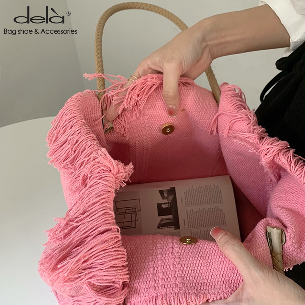Dela Túi vải Sức Chứa Lớn In Họa Tiết Đơn Giản Thời Trang Cho Nữ