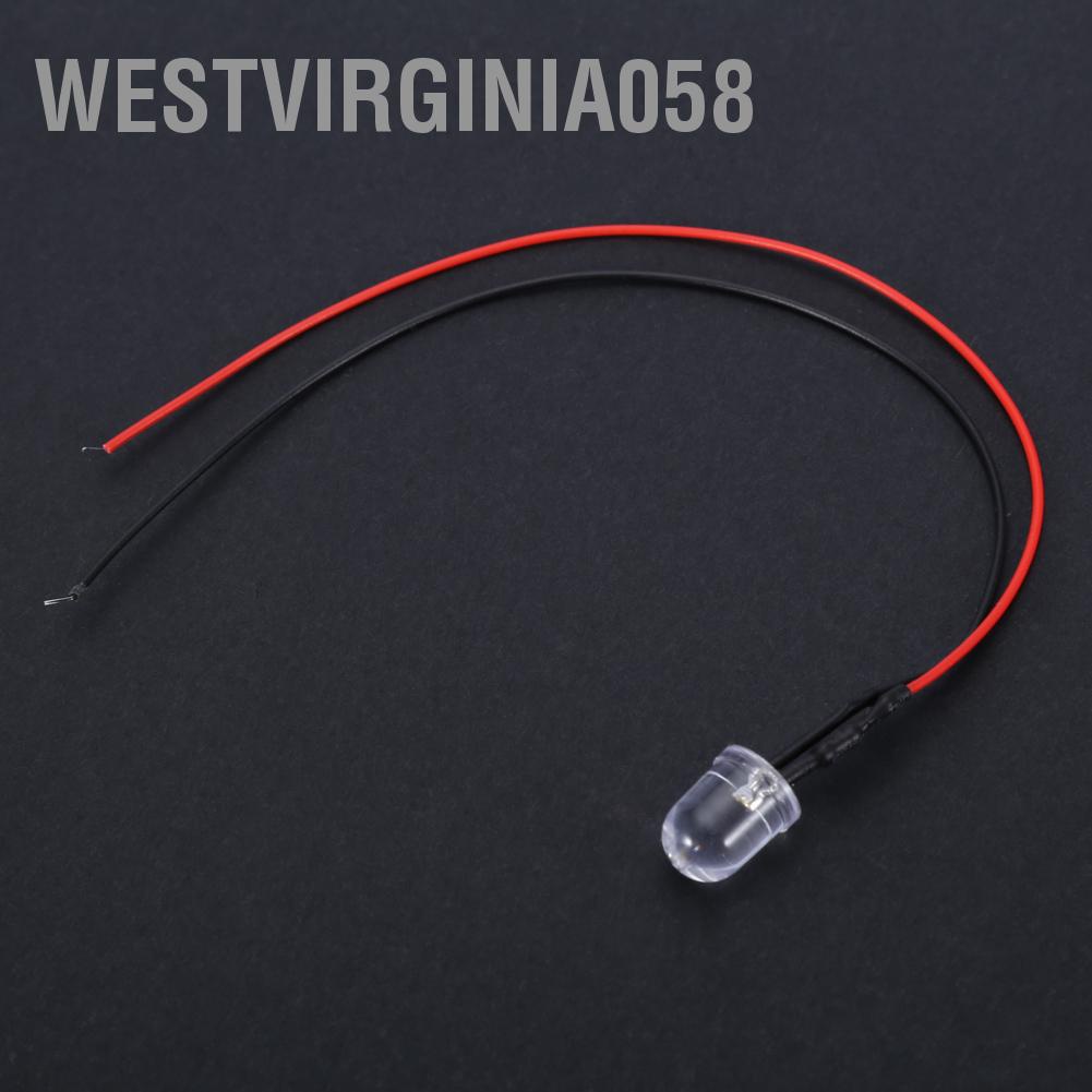 Westvirginia058 Westvirginia058 10pcs 12v 10mm LED Light emitting Diode Wired Multicolor Cable 20cm 0.06W