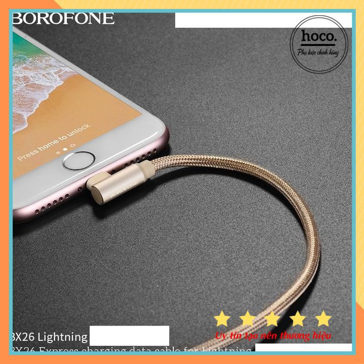 Cáp Sạc Chữ L Borofone BX26 Cổng Micro-USB / Lightning / Type-C Max 2.4A Dành Cho Game Thủ - Bảo Hành 12 Tháng