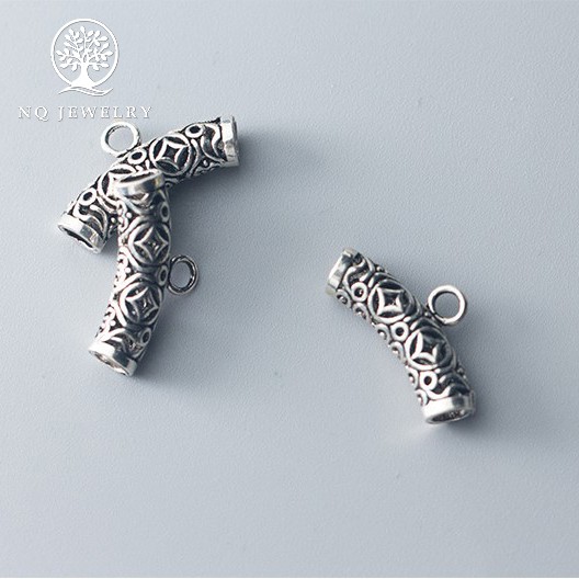 Charm bạc hình đốt trúc họa tiết đồng tiền treo - NQ Jewelry