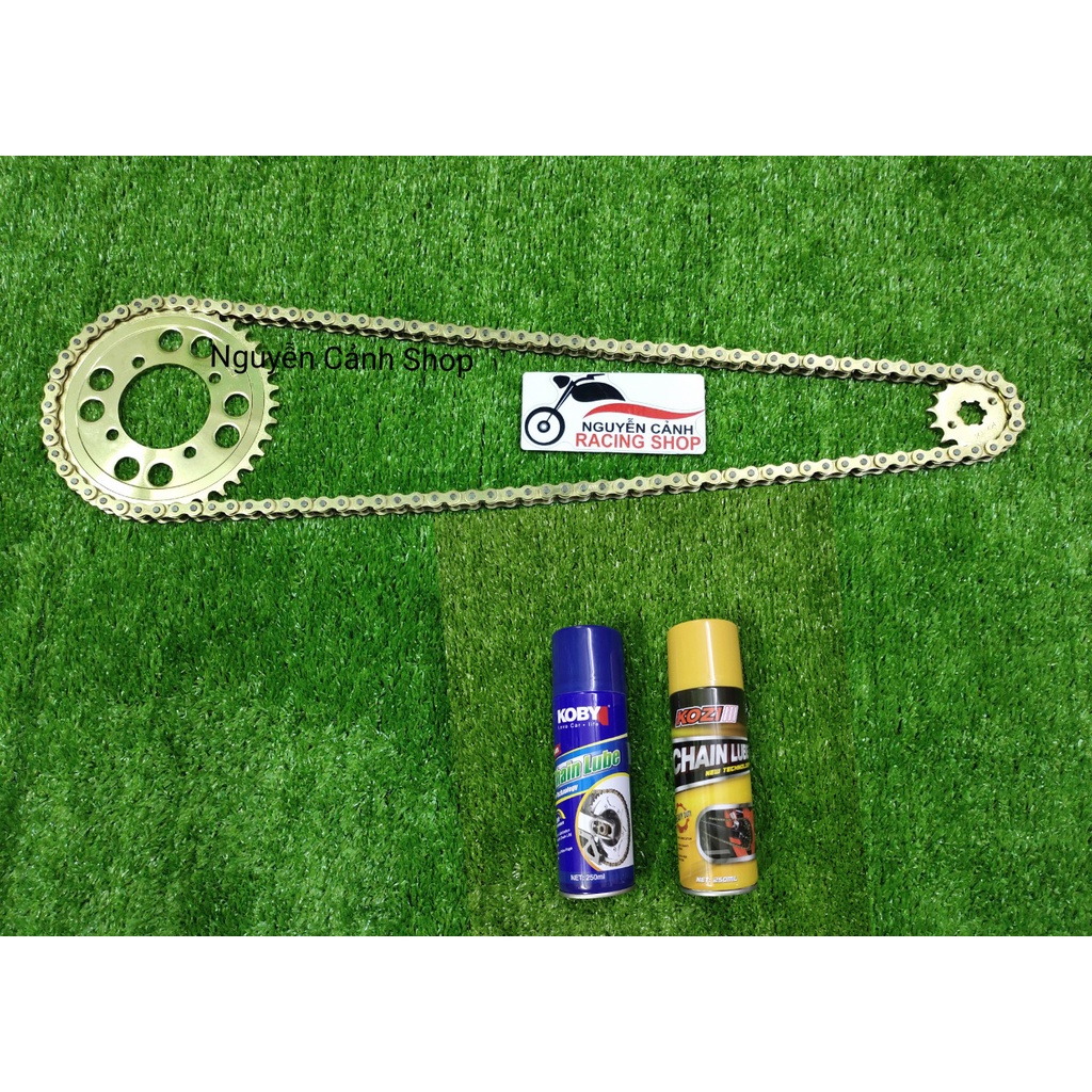 Nhông sên dĩa vàng Exciter 135 tặng xịt sên