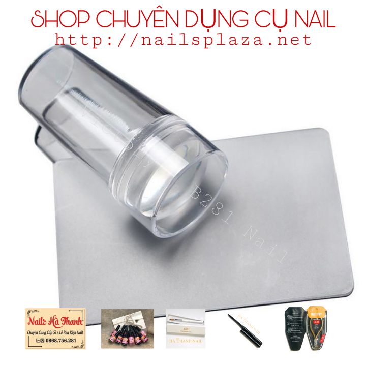 Con Dấu In Móng Tay Nail Silicon , Có Gạt , Có Nắp