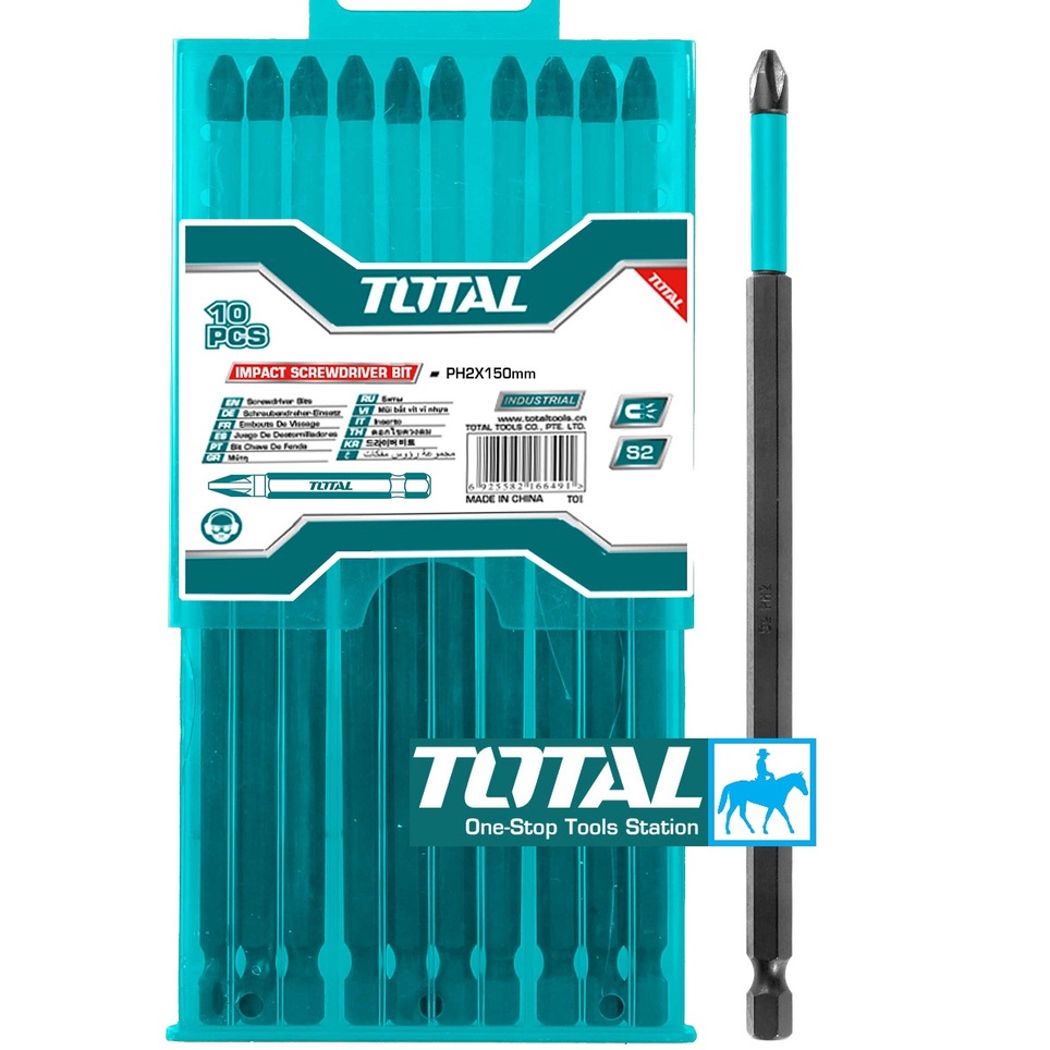 Bộ 10 mũi bắt vít bake có từ dài 15cm PH2 x 150mm Total TACIM16PH263