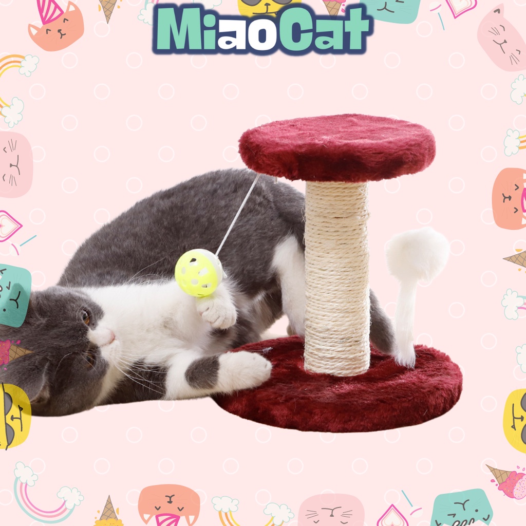 Trụ Cào Móng Kèm Đồ Chơi Quả Bóng & Con Chuột Thư Giãn Xả Stress Cho Mèo TC0799 - MIAOCAT