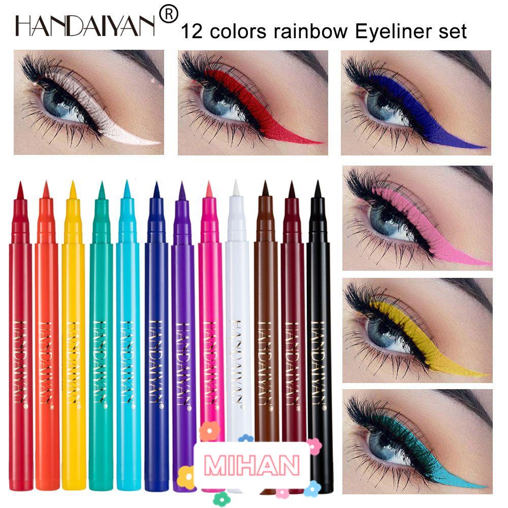 MIHAN1 12 Color Professional Liquid Eyeliner Pencil Waterproof Quick-dry Eye Pen NEW DIY Smooth Long-lasting Makeup Tools