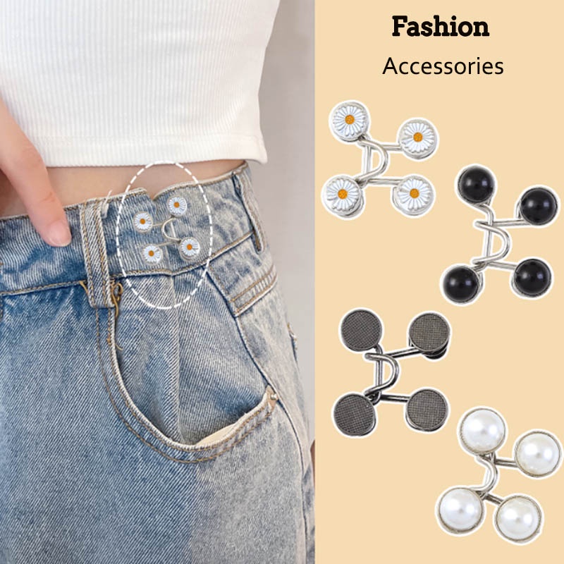 Thắt Lưng Quần Jeans Không Đường May Đính Nút Có Thể Điều Chỉnh Không Cần Khoan