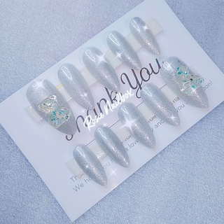 Nailbox móng úp Mắt mèo charm gấu