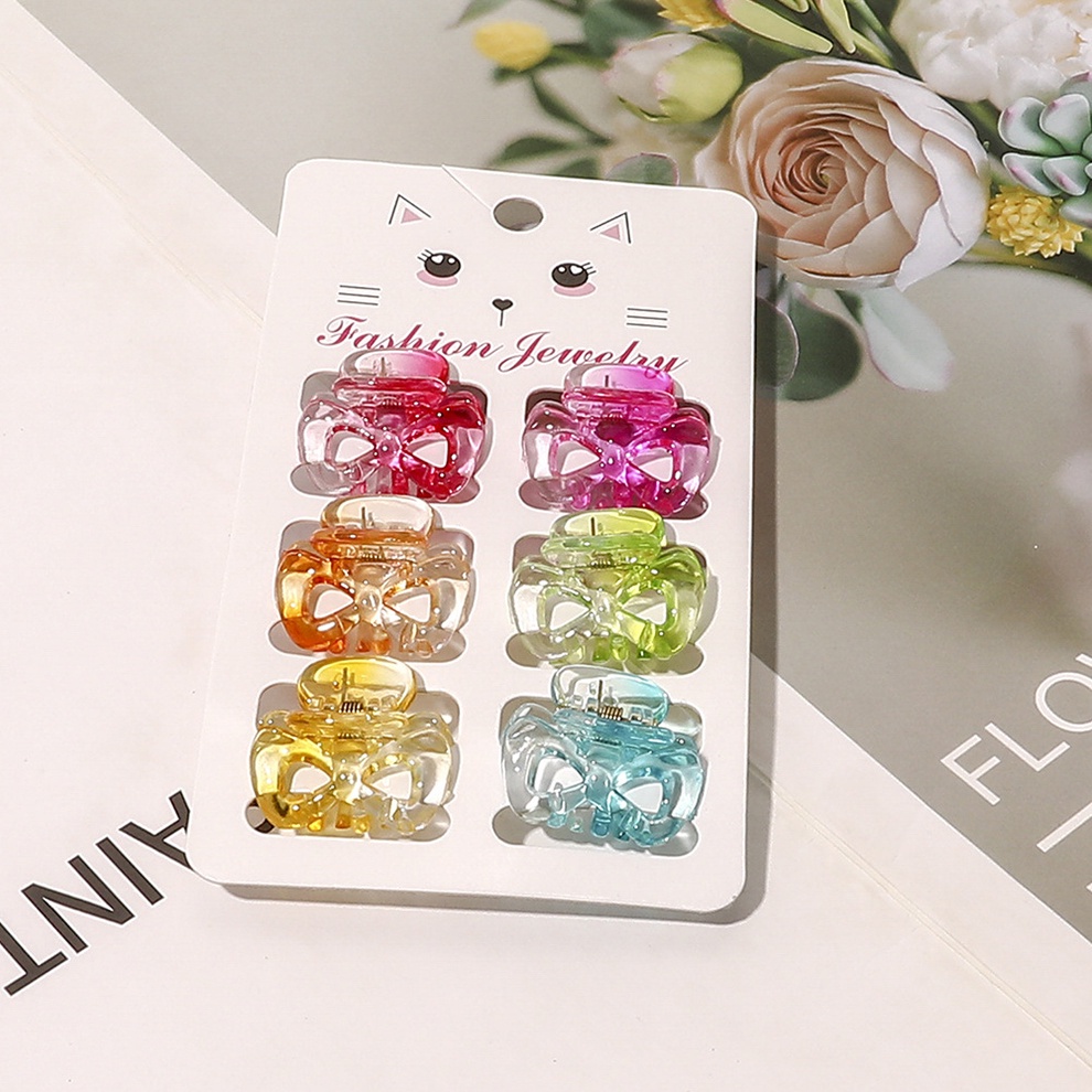 Bộ 6 kẹp tóc trumpet mini HAIMEIKANG nhiều màu sắc tùy chọn dễ phối đồ phong cách đơn giản không gây gãy tóc cho bé gái