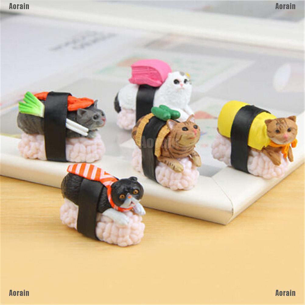 Đồ chơi nhồi bông hình con mèo kẹp sushi dễ thương tỉ lệ 1:12 giảm 