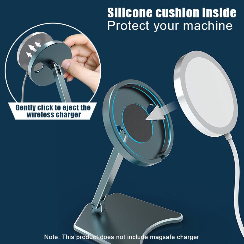 Giá Đỡ Điện Thoại Kiêm Sạc Không Dây Hít Nam Châm Điều Chỉnh Được Cho iPhone 14 13 12 Pro Max