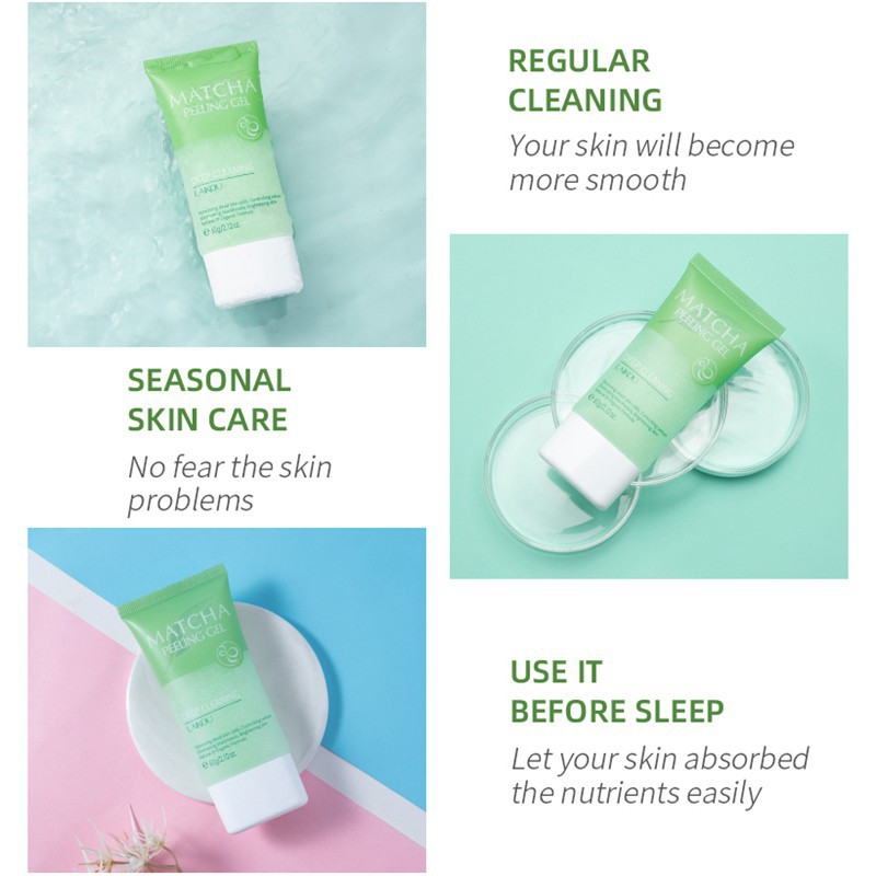 [Hàng mới về] Gel tẩy tế bào chết hương trà xanh hiệu quả hiệu LAIKOU | BigBuy360 - bigbuy360.vn