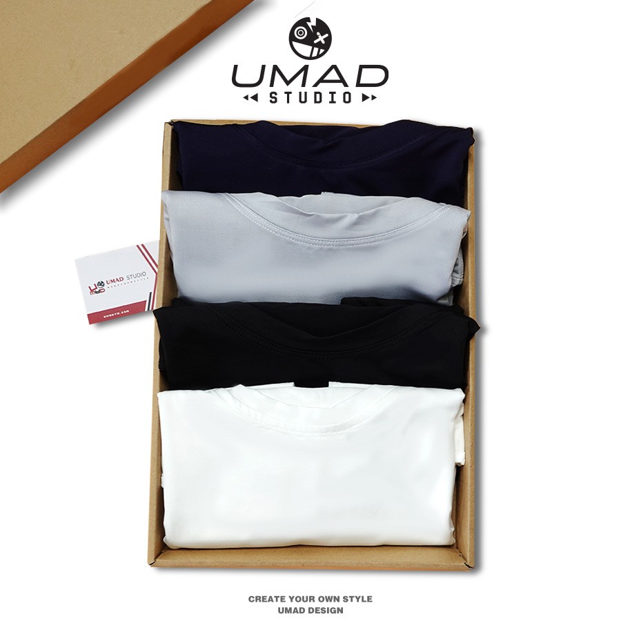 Áo Thun tay ngắn UMAD basic cổ tròn vải thun lạnh 4 chiều nhiều màu trẻ trung co giãn có bigsize (S-4XL) | BigBuy360 - bigbuy360.vn
