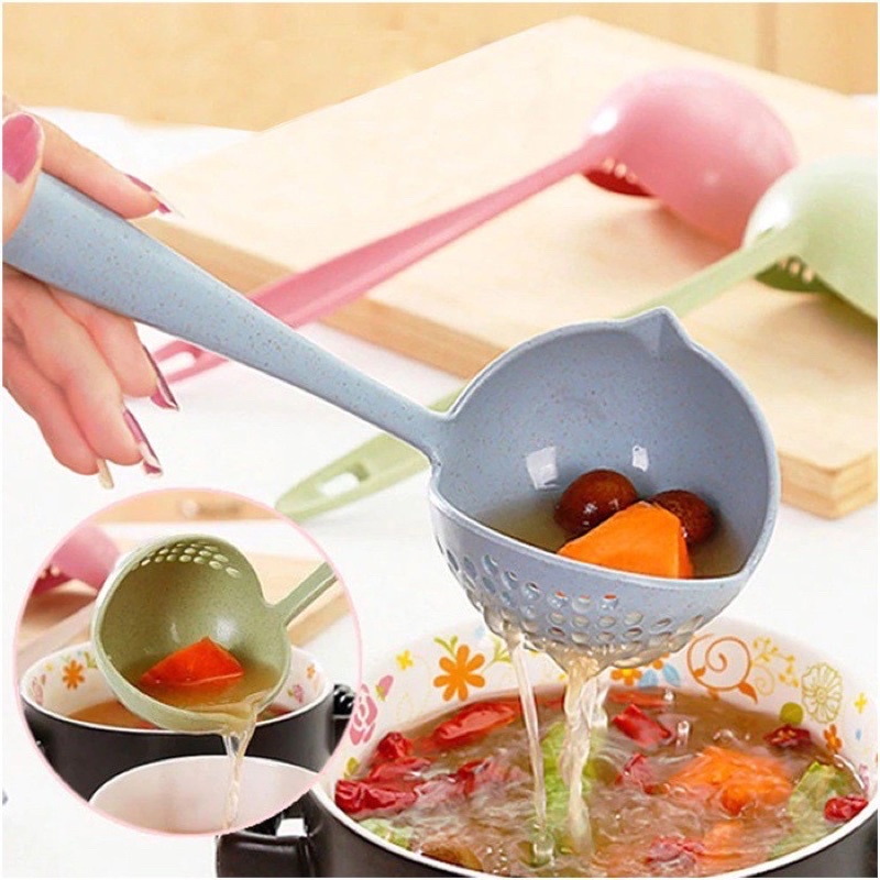 Muống múc canh 2in1 lúa mạch có lỗ thoát nước tiện dụng