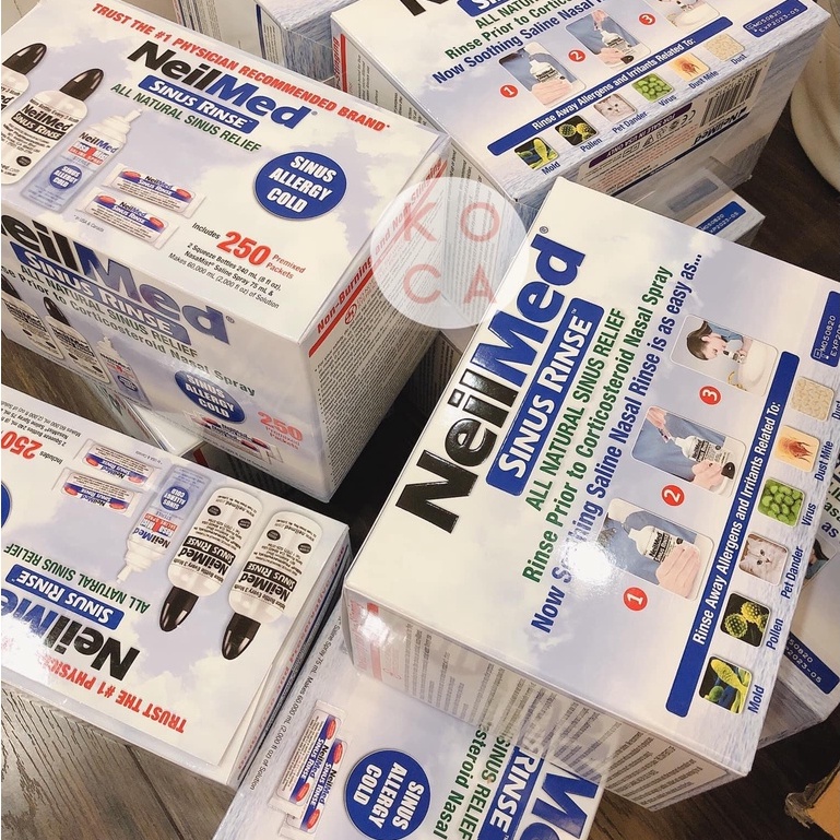 Set bình rửa + bình xịt + muối Neilmed