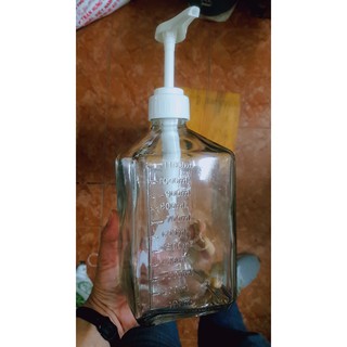 Bình bơm siro nhựa /Thủy Tinh dung tích 1600ml kèm vòi pump 1 lần 10ml