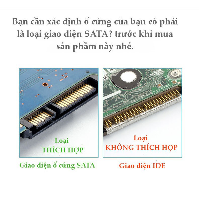 Hộp đựng ổ cứng 2.5 inch SSD, HDD chuẩn SATA UGREEN vỏ nhựa ABS hoặc vỏ nhôm - Hàng chính hãng