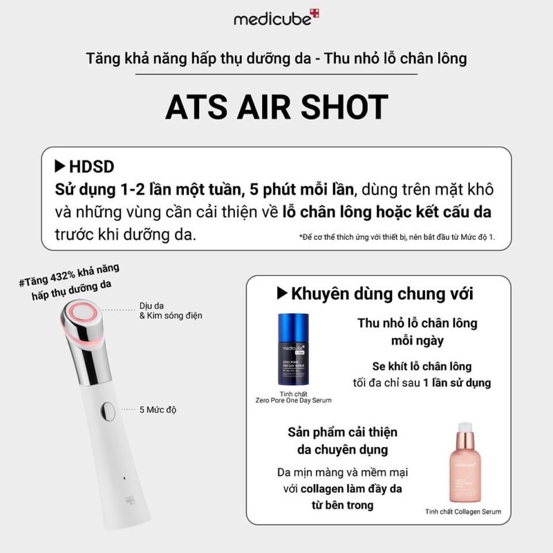 SET 3 THIẾT BỊ TRẺ HOÁ, THU NHỎ CHÂN LÔNG, TĂNG SINH COLLAGEN MEDICUBE