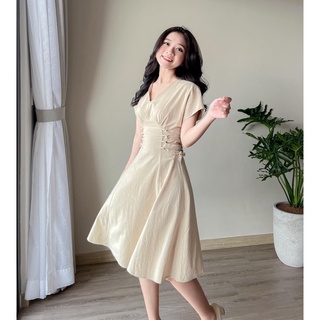 Đầm tiena - đầm thắt dây đan eo