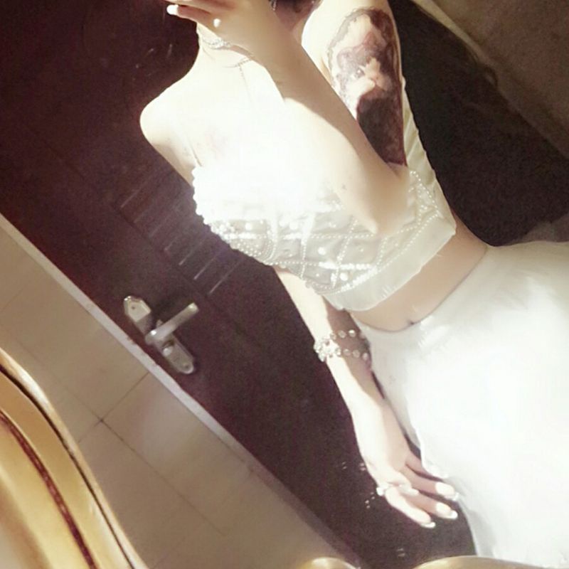 Xiangbao Áo Crop Top Không Tay Đính Hạt Giả Ngọc Trai Gợi Cảm Dây Có Thể Điều Chỉnh Cho Nữ Club B