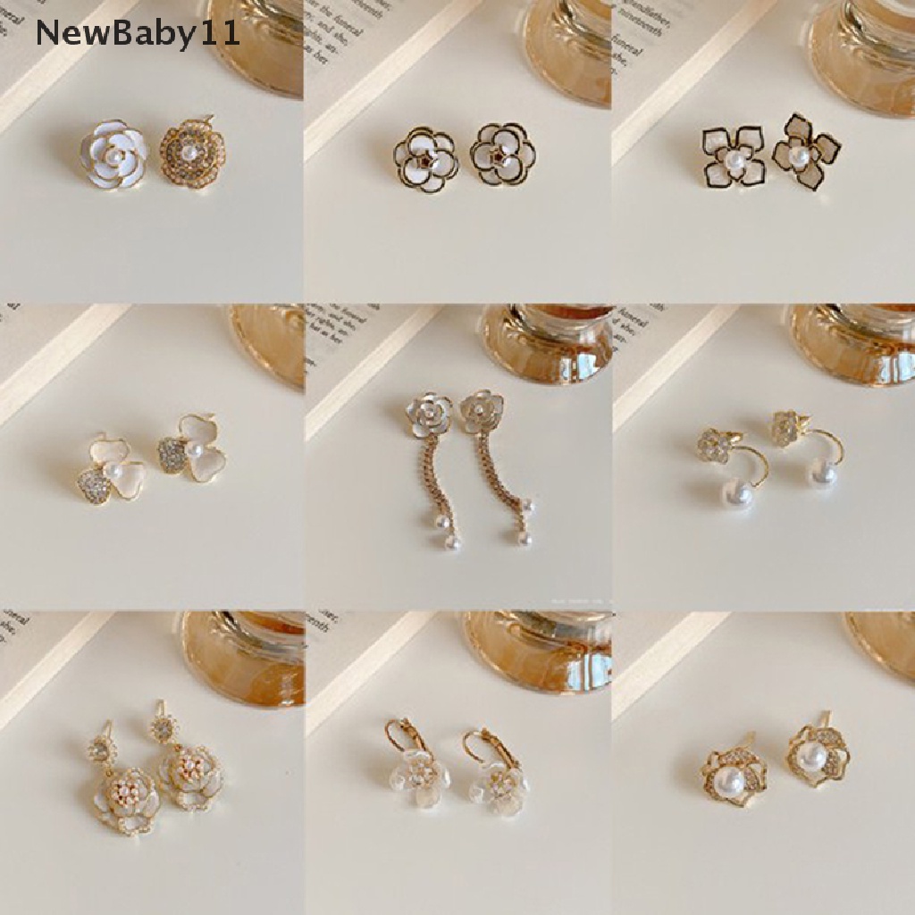 Khuyên Tai Đính Ngọc Trai Trắng Phong Cách Cc Dành Cho Nữ