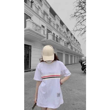 Áo phông cổ tròn vạch ngang ngực TC12