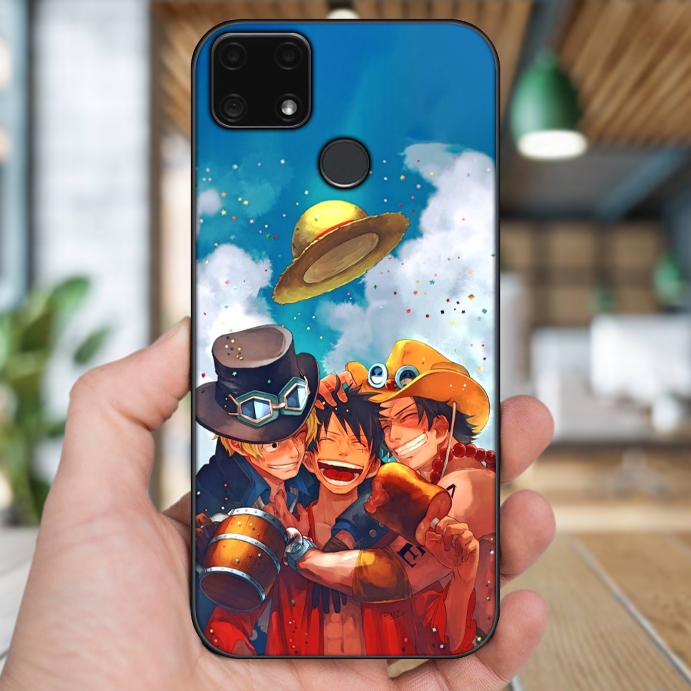 Ốp lưng Realme C25 viền đen in hình Ace One Piece