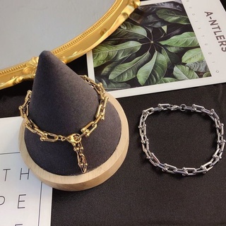 2021 New Creative Horseshoe Buckle Stainless Steel Bracelet Female Simple Non-fading Bracelet Male Student Birthday Gift