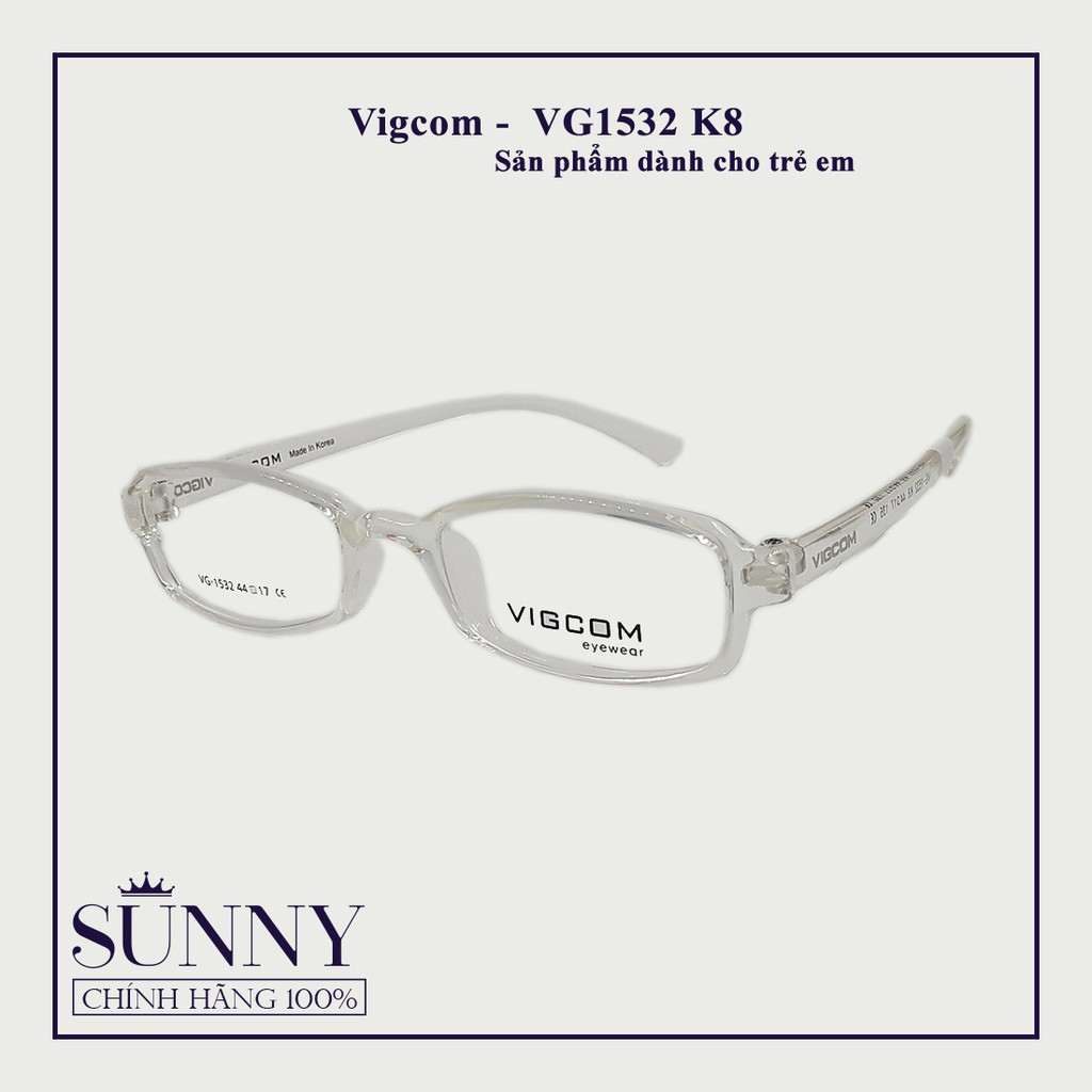 Gọng kính em bé Vigcom VG1532 nhiều màu chính hãng, thiết kế dễ đeo bảo vệ mắt