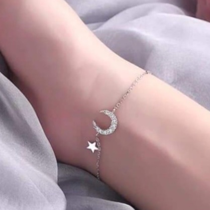 Lắc tay bạc ta trăng sao dễ thương