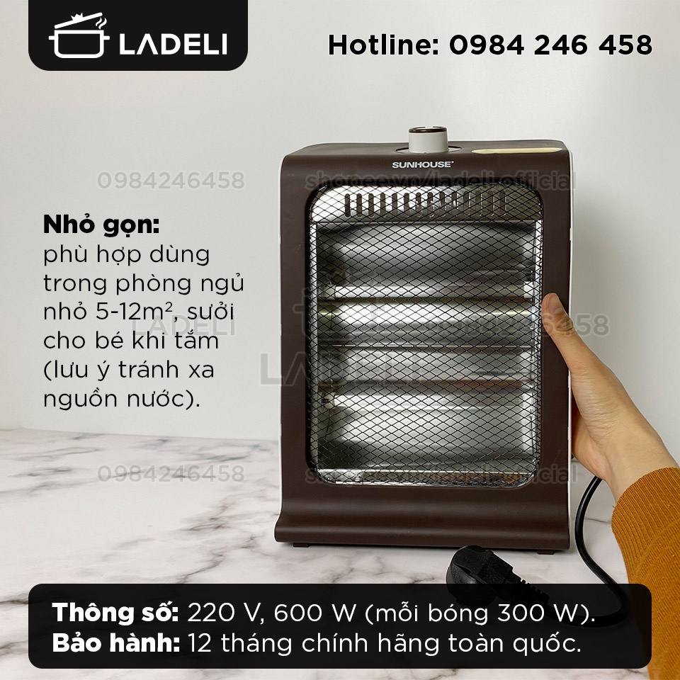 Sưởi điện hồng ngoại SUNHOUSE SHD7023 làm ấm nhanh