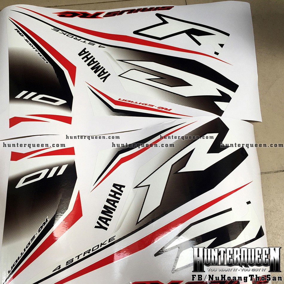 Tem rời Sirius - RC 2019, trắng đen - Thiết kế theo yêu cầu, chỉnh sửa theo ý. Sắc nét, bền màu