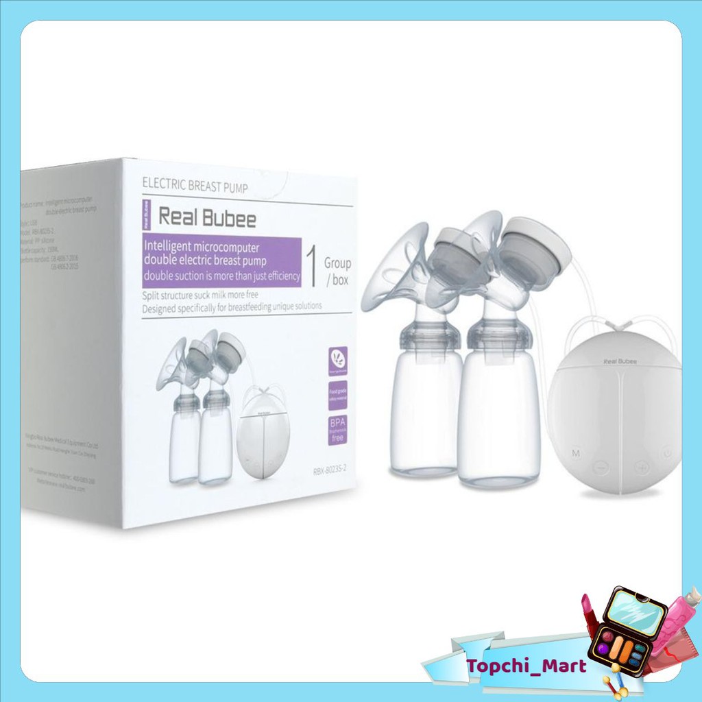 Máy hút sữa điện đôi Real Bubee ( Có chế độ massa kích sữa,điều chỉnh tăng giảm áp lực)