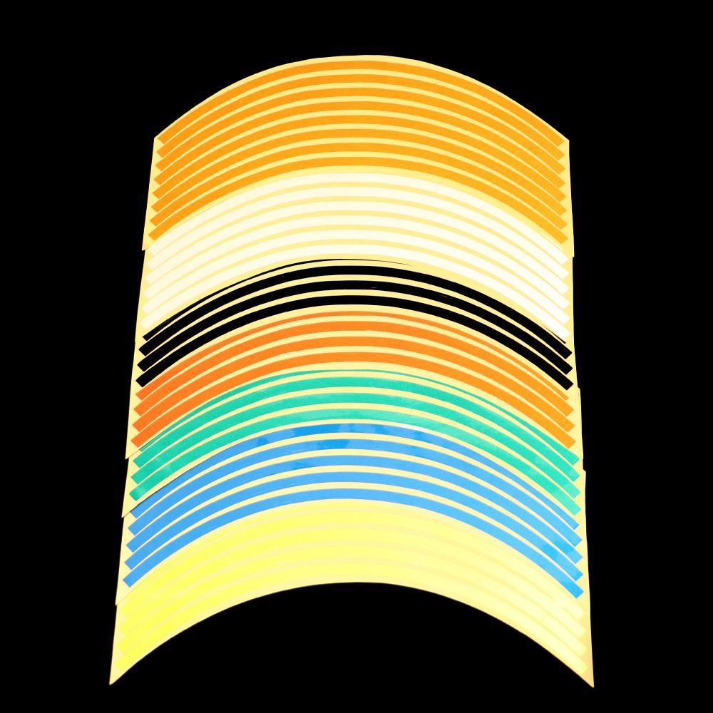 MYRONGVN 1 Bộ Miếng Dán Trang Trí Trục Bánh Xe Hơi 18 inch Hiệu Ứng Phản Quang Dễ Sử Dụng