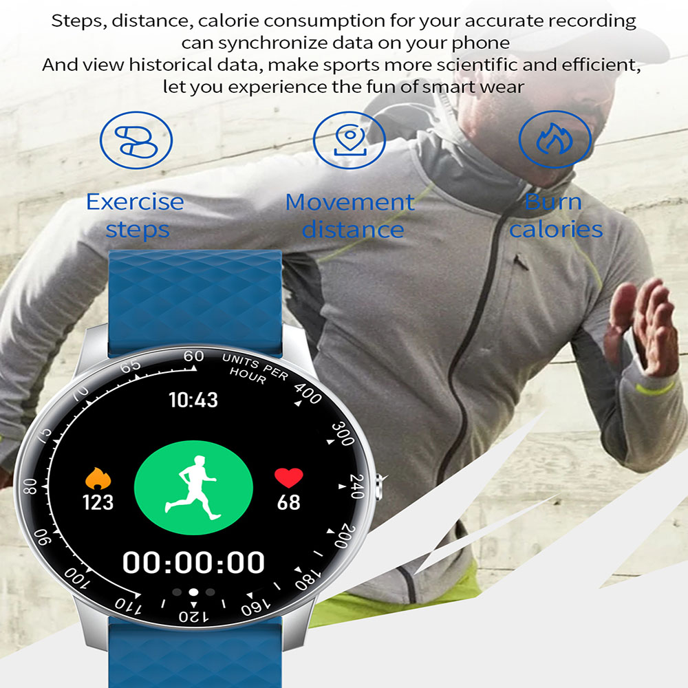 🥭New Fashion🥭H30 Smart Watch DIY Watch Face Full Touch Round Screen Heart Rate Blood Pressure Monitor Sports Smart Watch