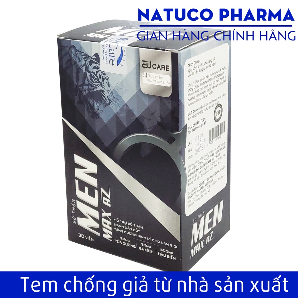 Viên uống bổ thận MEN MAX AZ- Thành phần từ Hàu biển, ba kích, tỏa dương giúp tăng cường sinh lý nam giới hiệu quả