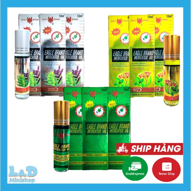 Combo 3 Chai Dầu Gió Singapore Dạng Lăn 12ml