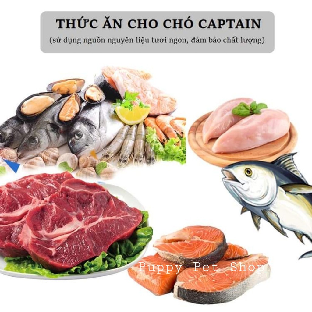 PET CAPTAIN Thức Ăn Cho Chó Mix Thịt Bò Gà Phomai Cá Hồi